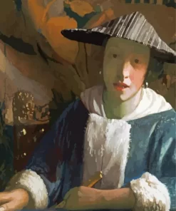 Girl With A Flute By Johannes Vermeer Diamond Paintings