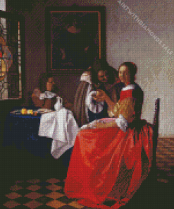 Girl With The Wine Diamond Paintings