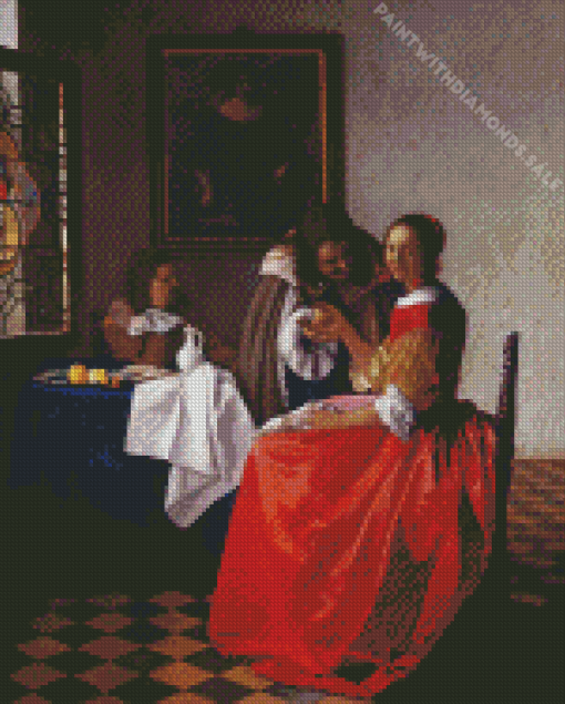 Girl With The Wine Diamond Paintings