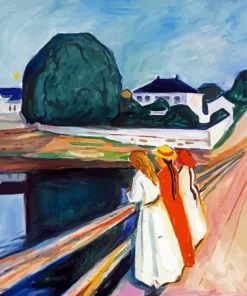 Girls On A Bridge Diamond Paintings