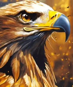 Golden Eagle Closeup Diamond Painting