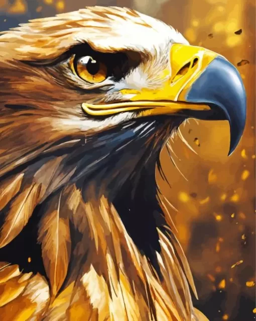 Golden Eagle Closeup Diamond Painting