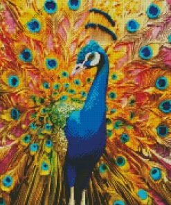 Golden Indian Peafowl Diamond Painting