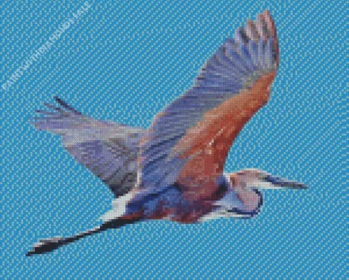 Goliath Heron Flying Bird Diamond Painting