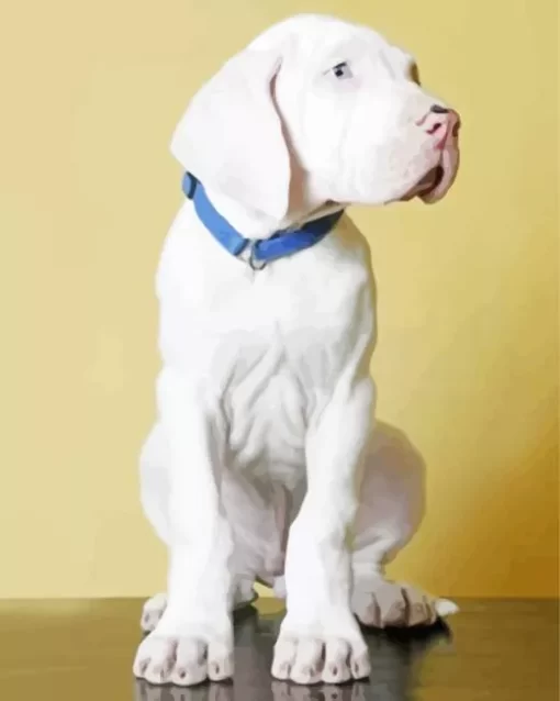 Great White Dane Puppy Diamond Painting