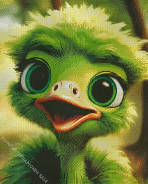 Green Baby Ostrich Diamond Painting