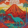 Green Brontosaurus Diamond Painting