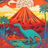 Green Brontosaurus Diamond Painting