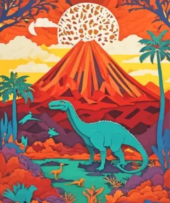 Green Brontosaurus Diamond Painting