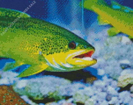 Green Fish Diamond Painting