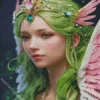 Green Haired Fairy Art Diamond Painting