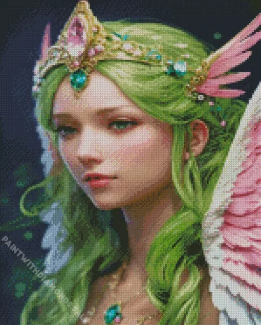 Green Haired Fairy Art Diamond Painting