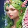 Green Haired Fairy Art Diamond Painting