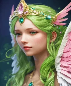 Green Haired Fairy Art Diamond Painting