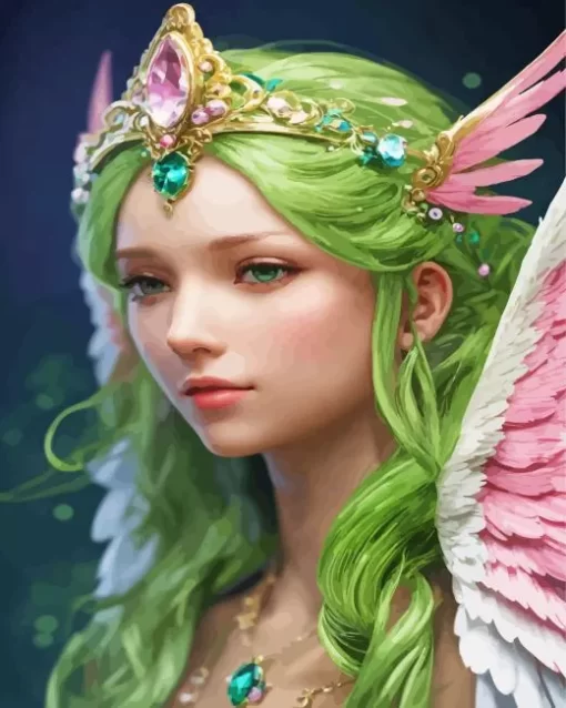 Green Haired Fairy Art Diamond Painting