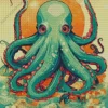 Green Kraken Art Diamond Painting