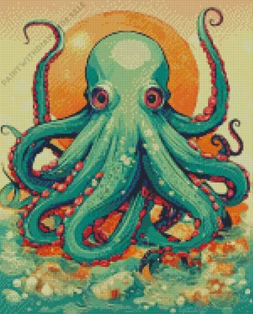 Green Kraken Art Diamond Painting