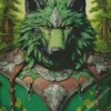 Green Wolf Art Diamond Painting