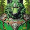 Green Wolf Art Diamond Painting