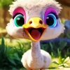 Happy Baby Ostrich Diamond Painting