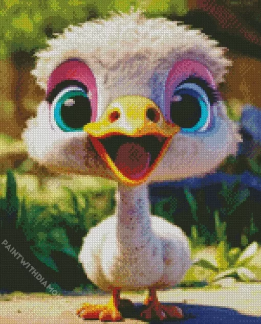 Happy Baby Ostrich Diamond Painting