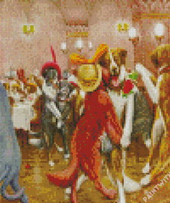 New Years Eve In Dogville Diamond Painting