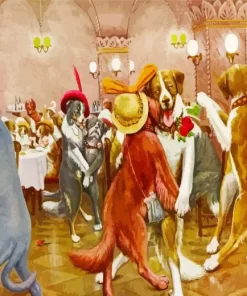 New Years Eve In Dogville Diamond Paintings