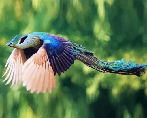 Peacock Bird Flying Diamond Painting