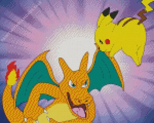 Pikachu And Charizard Diamond Painting