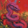 Pink Snake In The Jungle Diamond Painting