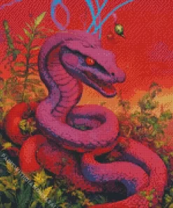 Pink Snake In The Jungle Diamond Painting