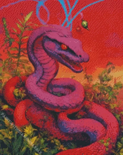 Pink Snake In The Jungle Diamond Painting