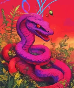 Pink Snake In The Jungle Diamond Painting