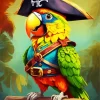 Pirate Parrot Diamond Painting