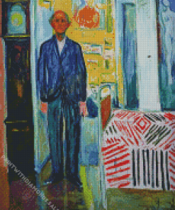 Self Portrait Between The Clock And The Bed diamond Painting