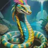 Snake With Colorful feathers Diamond Painting