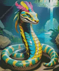 Snake With Colorful feathers Diamond Painting