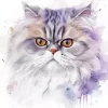 Splatter Grey White Persian Cat Diamond Painting