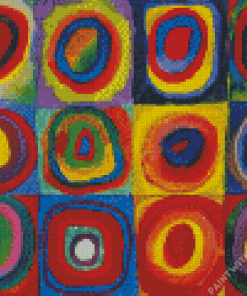 Squares With Concentric Circles Diamond Paintings