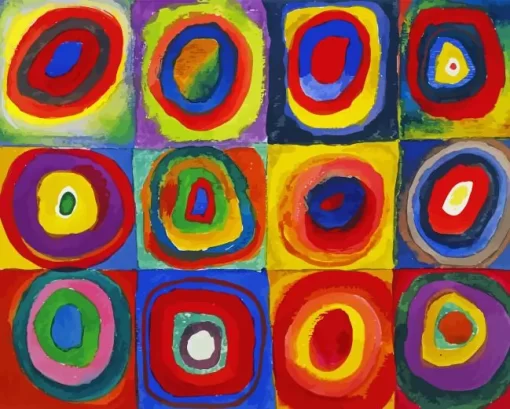 Squares With Concentric Circles Diamond Paintings