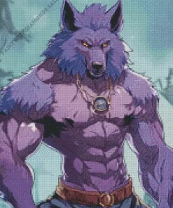 Strong Purple Wolfman Diamond Painting