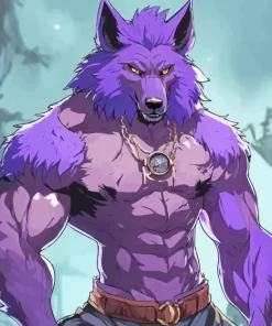 Strong Purple Wolfman Diamond Painting