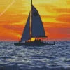 Sunset Boat Diamond Painting