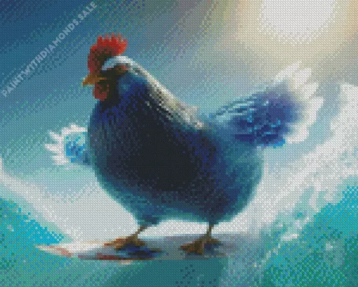 Surfing Chicken Diamond Painting