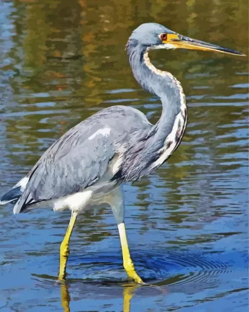 Tricolored Heron Bird Diamond Painting