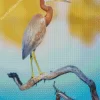 Tricolored Heron On A Branch Diamond Painting