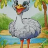 White Ostrich Diamond Painting