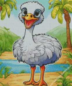 White Ostrich Diamond Painting