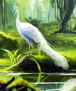 White Peacock Diamond Painting