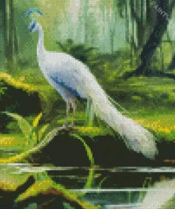 White Peacock Diamond Painting